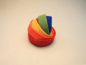Cubiletes de colores en crochet