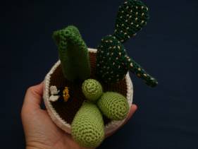 Centro de cactus de crochet
