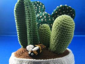 Centro de cactus de crochet