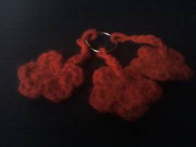 Llavero con flores en crochet
