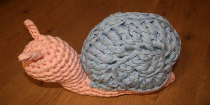 Giant amigurumi snail